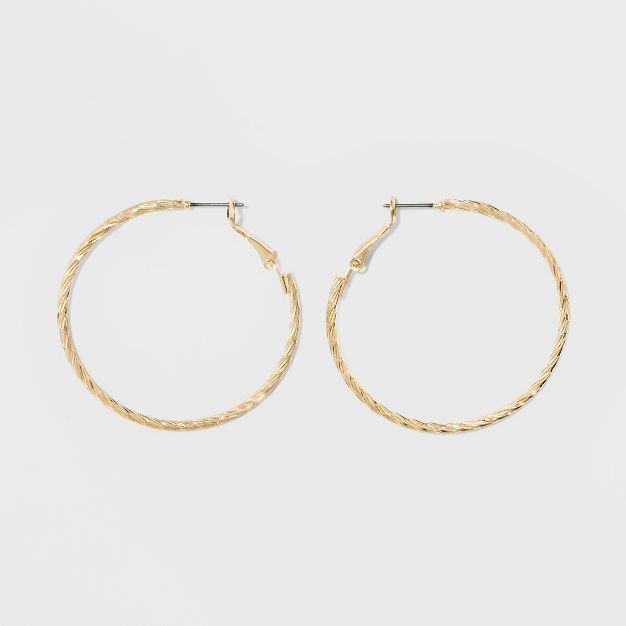 Textured Hoop Earrings - A New Day™ Gold | Target