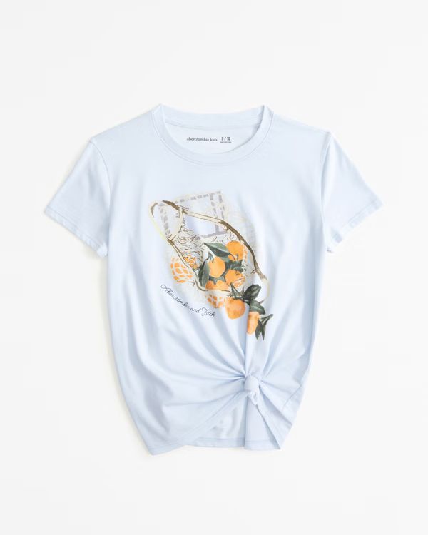girls knot-front graphic logo tee | girls | Abercrombie.com | Abercrombie & Fitch (US)