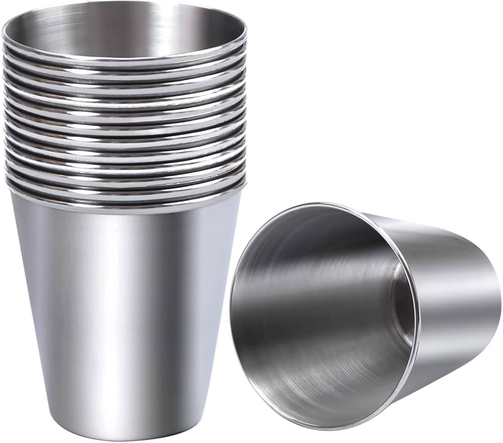 Ruisita 12 Pieces Stainless Steel Shot Cups Stainless Steel Shot Glass Drinking Tumbler (2.3 Ounc... | Amazon (US)