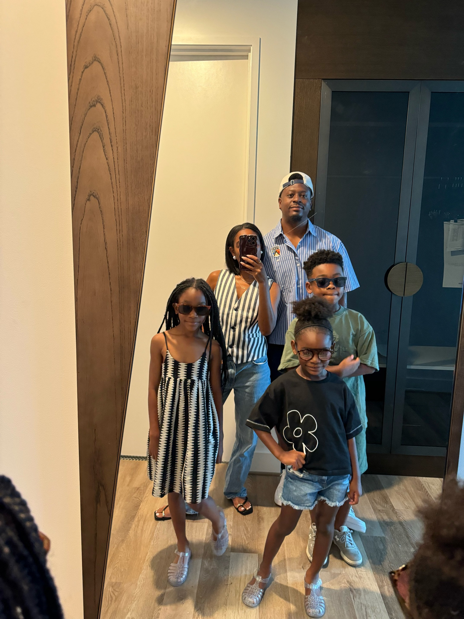 Family causal summer outfits. Knit dress, vest and cutout denim, tshirt, kids jelly sandals, boys two piece short set (comes in several colors), men's ford button down shirt 

#LTKFamily #LTKStyleTip #LTKKids