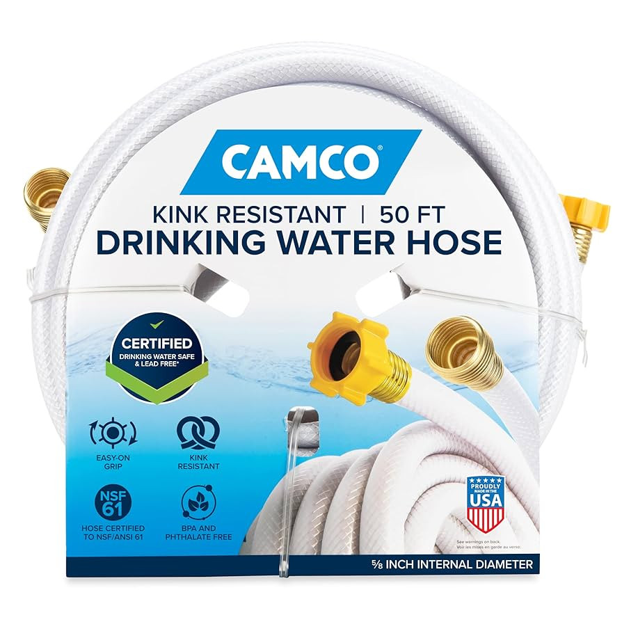 Camco TastePURE 50-Ft Water Hose - RV Drinking Water Hose Contains No Lead, No BPA & No Phthalate... | Amazon (US)