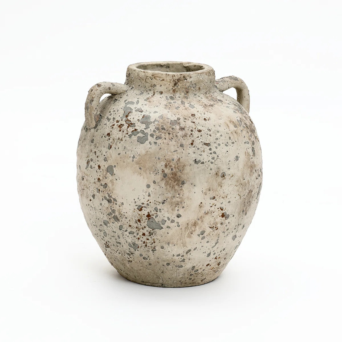 Rustic Antiqued 10.4-Inch Round Bouquet Terracotta Vase | Wayfair North America