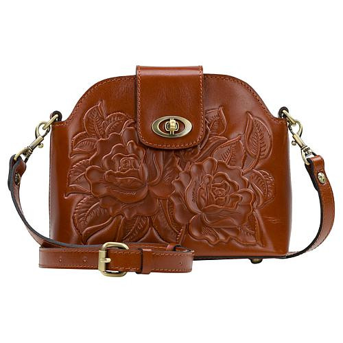 Patricia Nash Ladra Leather Crossbody - Green | HSN
