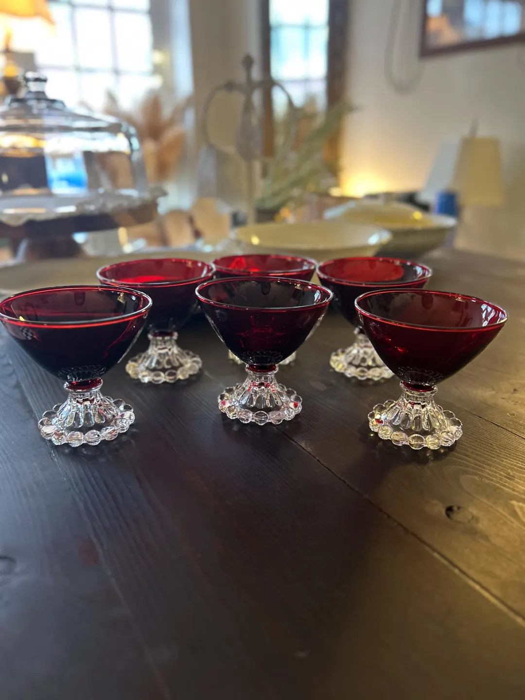Vintage Ruby Red Boopie Sherbet Glasses - Set of 6 | Etsy (US)