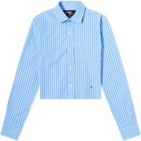 Hommegirls Women's Striped Cropped Button Up Shirt in Blue/White Stripe, Size Small | END. Clothing | End Clothing (US & RoW)
