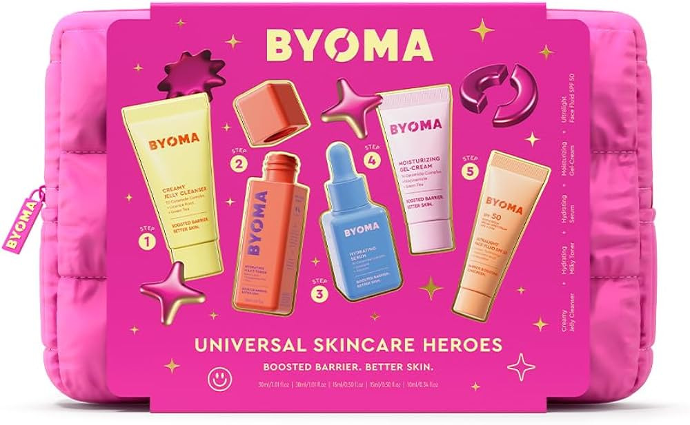 BYOMA Universal Skincare Heroes (5-Piece Kit) - Skincare Gift Set with Jelly Cleanser, Milky Tone... | Amazon (US)