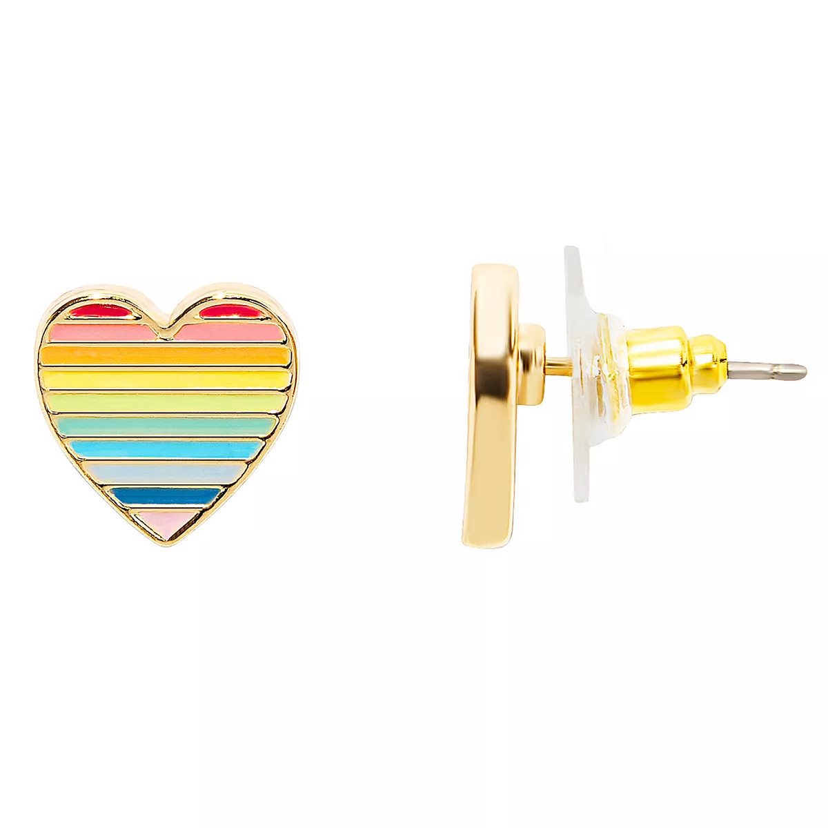 LC Lauren Conrad Rainbow Heart Stud Earrings | Kohl's