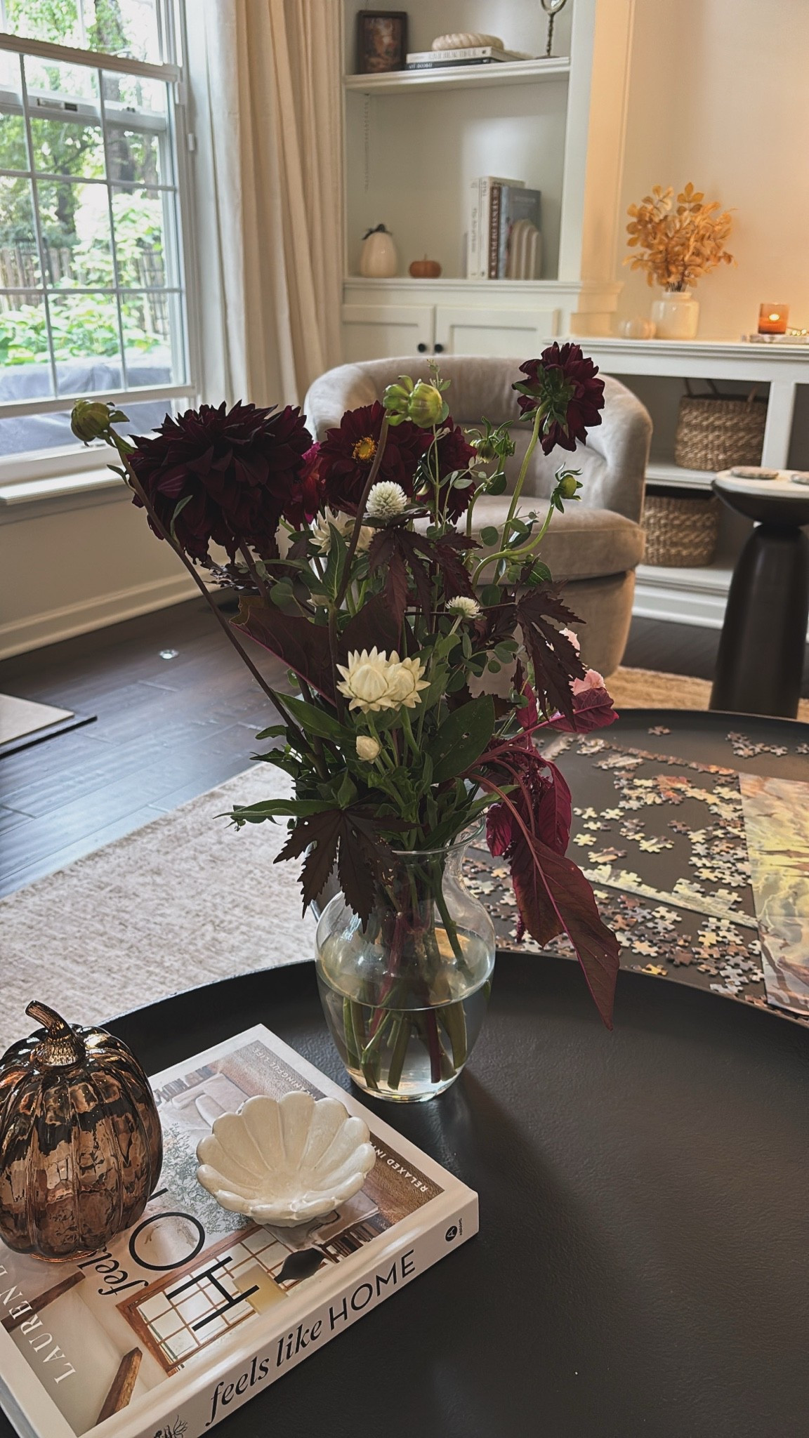 Giving these stunning, deep-red fall blooms the moment they deserve. ✨ 

I clipped this bouquet over the weekend during our annual mom staycation and I can’t even tell you how much joy they bring me every time I look at them. There is something so grounding and restorative about bringing a piece of nature inside, especially when it’s this beautiful along with the memories attached to them.

It's the perfect addition to my living room, which is slowly getting its cozy fall glow-up. 🍂

Tell me, have you started decorating or adding fall touches to your home yet?

#FallBlooms #SeasonalFlowers #StaycationTreat #SelfCareMoments #HomeForFall #AutumDecor #CozyVibes #LivingRoomStyle

#LTKHome #LTKmomlife #LTKSeasonal