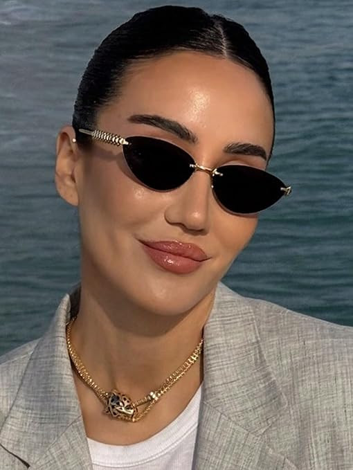 1 Pair Sunglasses Frameless Cat Eye Retro Personalized Fashion Fashion Glasses | Amazon (US)