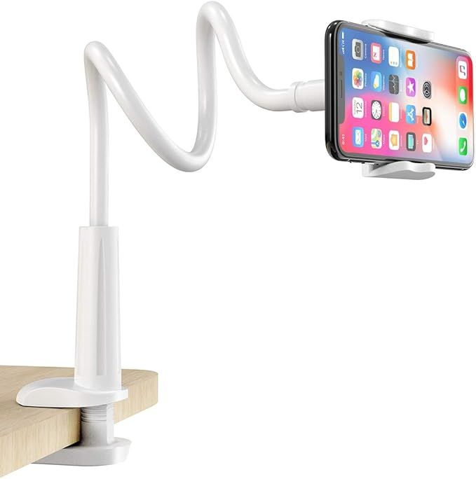 Gooseneck Cell Phone Holder, Universal 360 Flexible Phone Stand Lazy Bracket Mount Long Arms Clam... | Amazon (US)