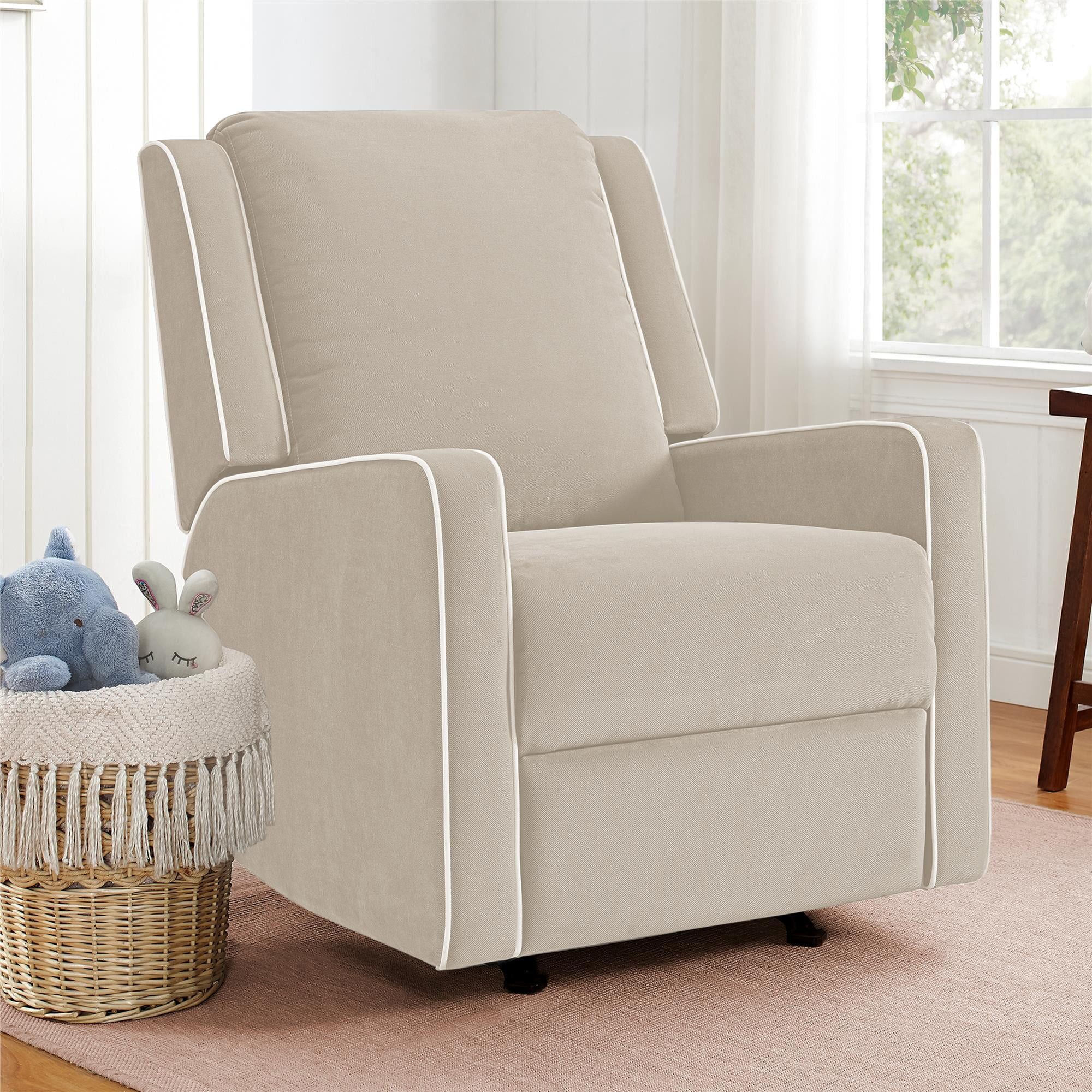 Baby Relax Robyn 2-in-1 Nursery Rocker Recliner, Beige Linen | Walmart (US)