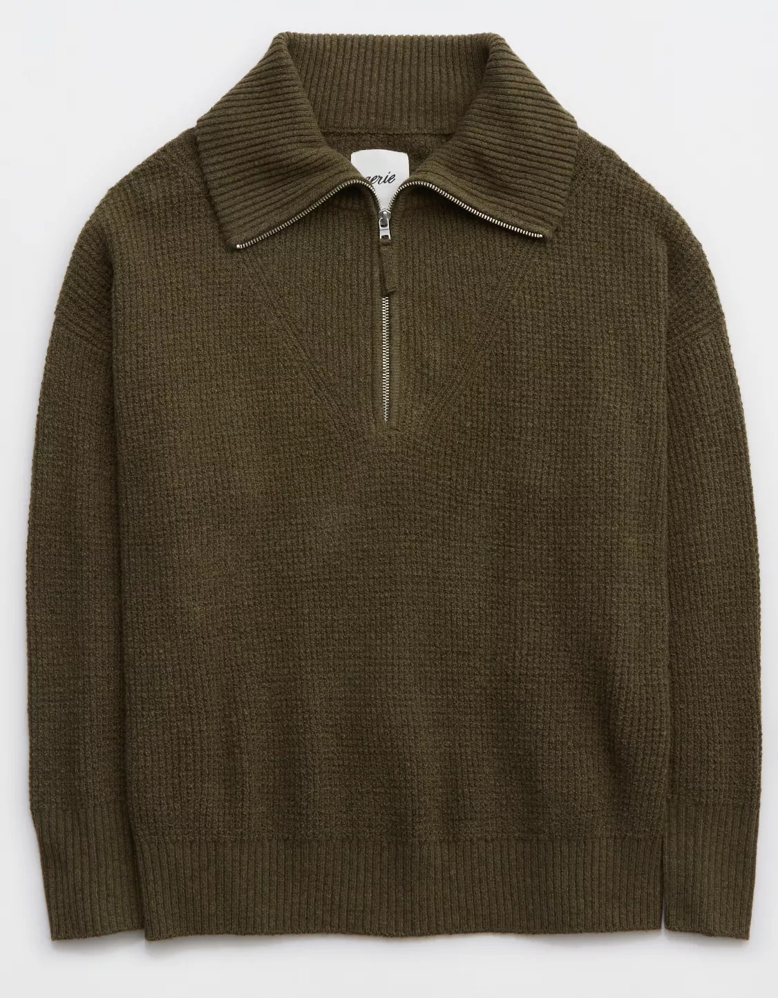 Aerie CozyUp Waffle Quarter Zip Sweater | American Eagle Outfitters (US & CA)