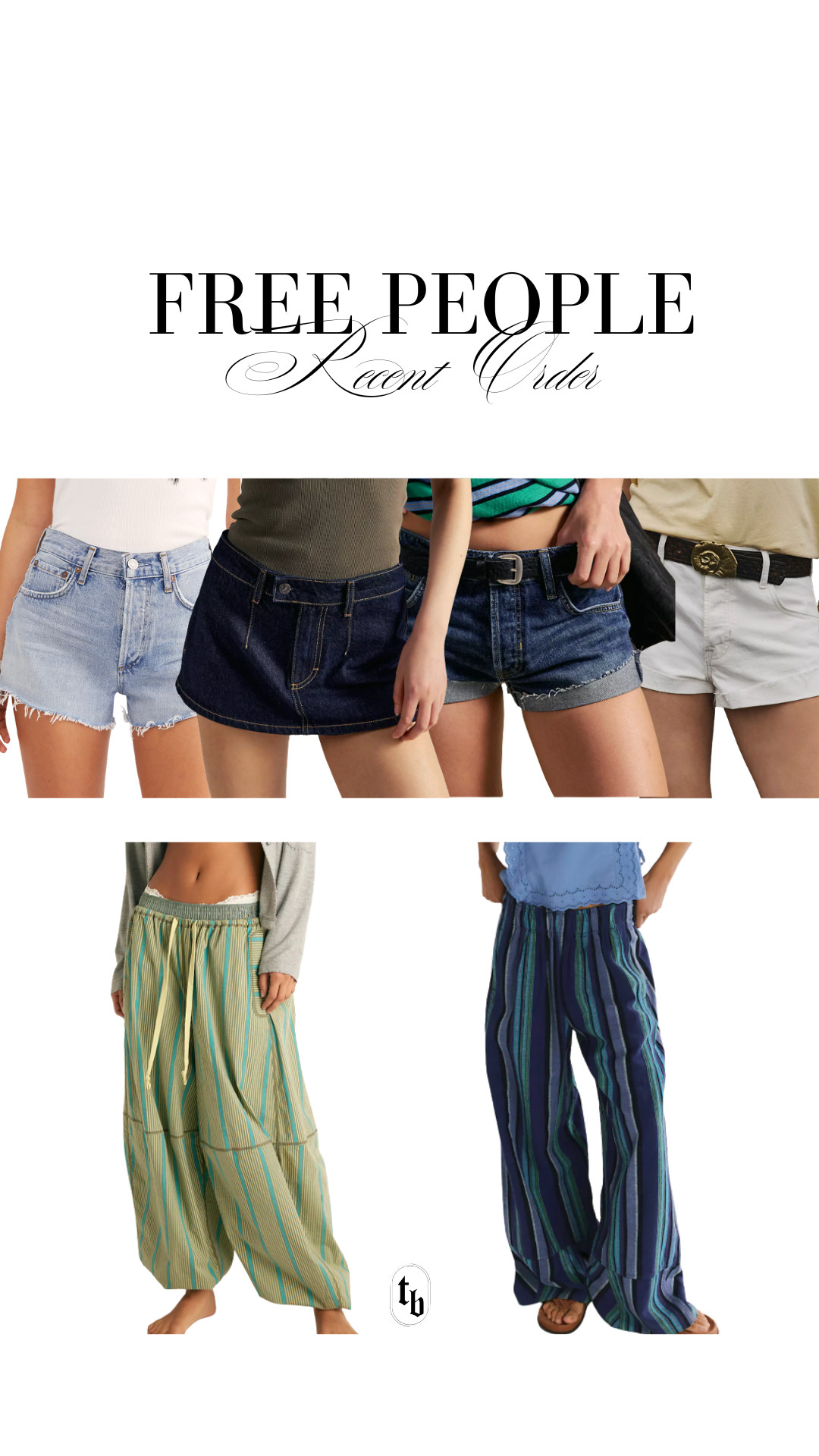 Recent order from Free People!! 

 

#LTKgrwm #LTKootd #LTKMidsize