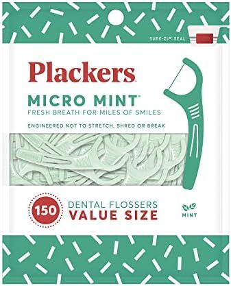 Plackers Micro Mint Dental Flossers, Fresh Mint Flavor, Fold-Out Toothpick, Super Tuffloss, Easy ... | Amazon (US)