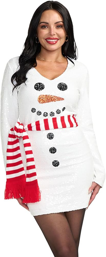 Tipsy Elves Women's Christmas Sccop Neck Sequin Dresses - Fun Festive Holiday Sequin Dress for Wo... | Amazon (US)