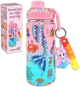7july Decorate Your Own Water Bottle Kits for Girls Age 4-6-8-10 (Stainless Steel),Mermaid Themed... | Amazon (US)