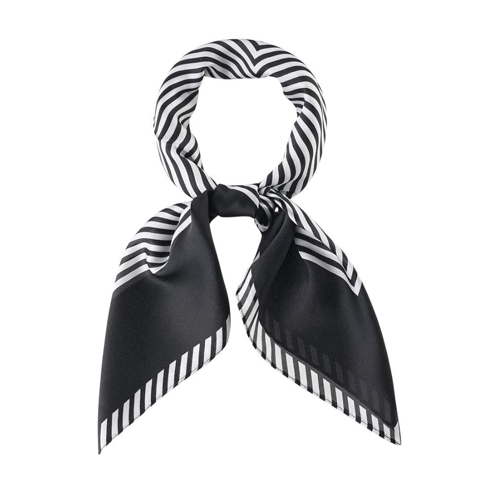 Allegra K 70cm Women Stripe Print Square Scarves Kerchief Neck Scarf Neckerchief Headband | Amazon (US)