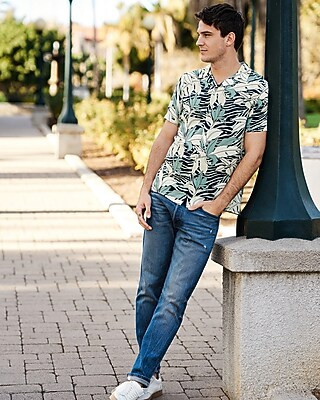 Slim Medium Wash Selvedge Stretch Jeans | Express