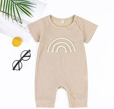 Rainbow Short Sleeve Romper | Amazon (US)
