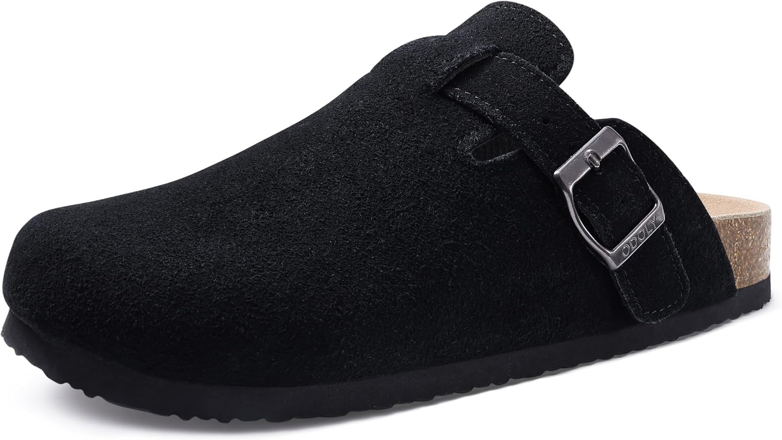 Women's Suede Clogs Soft Cork Footbed Leather Mules Comfort Potato Shoes with Arch Support | Amazon (US)