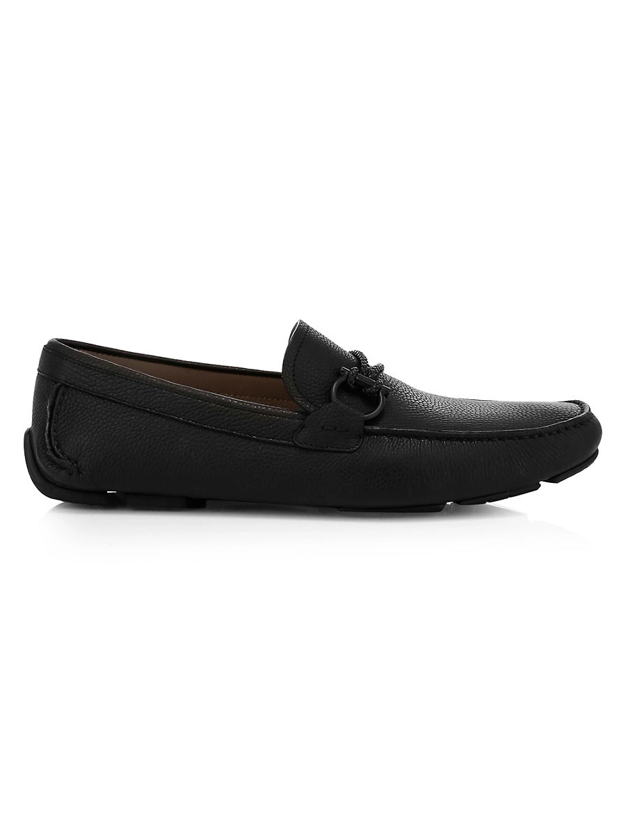 Men's Front Buckle Leather Driver Loafers - Nero - Size 11.5 | Saks Fifth Avenue