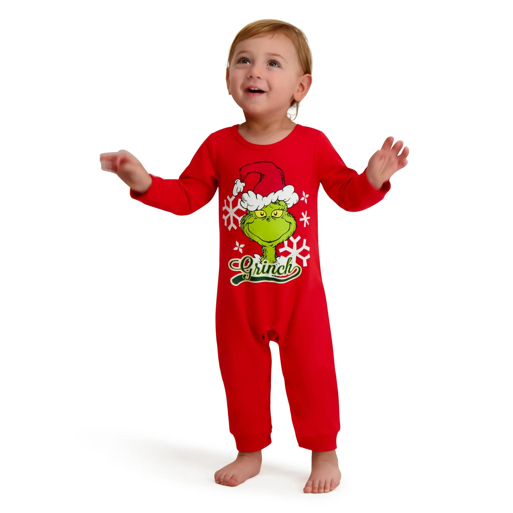 The Grinch Baby Unisex Red Coverall, Sizes 0/3M-24M | Walmart (US)