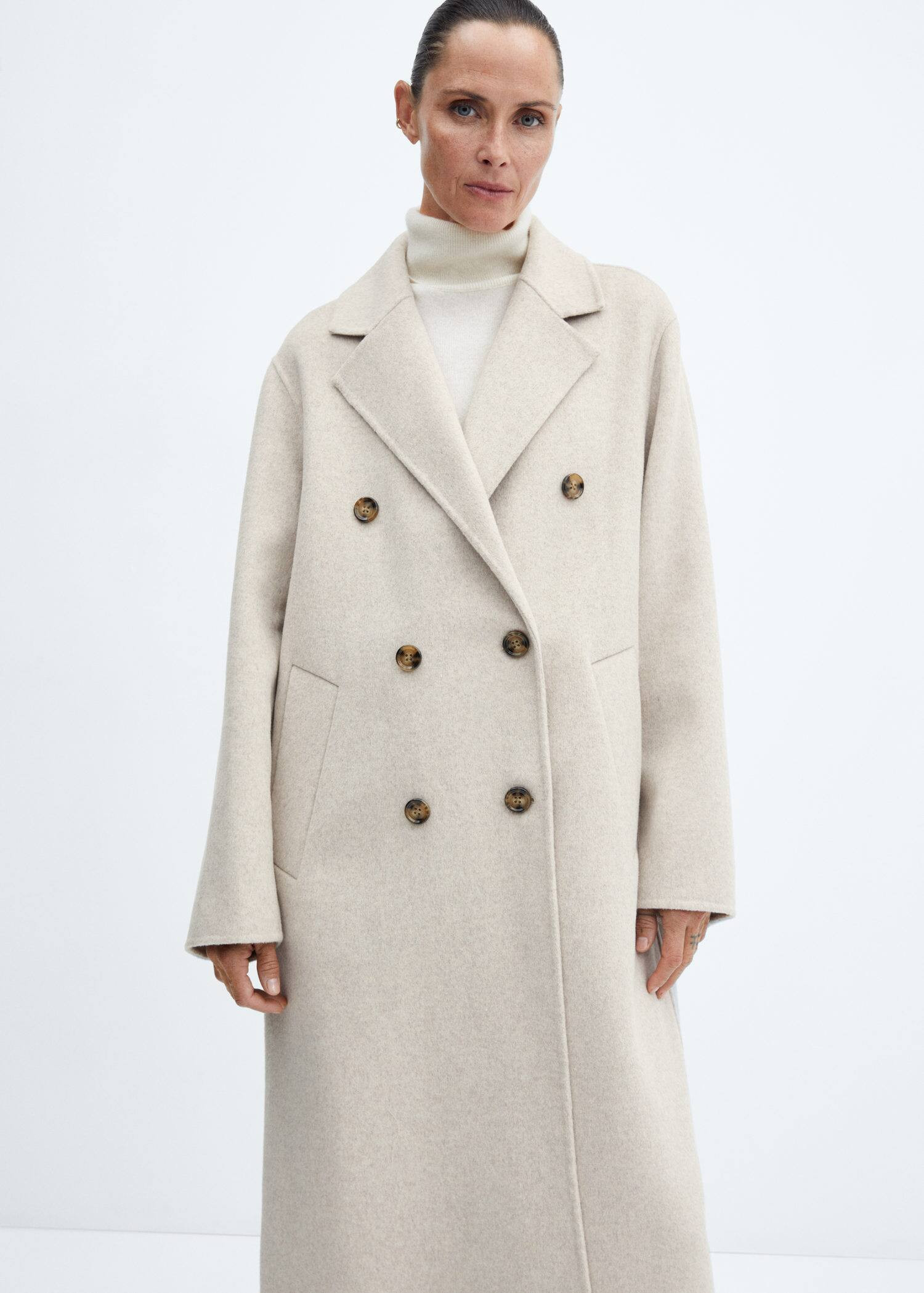 Handmade oversized wool coat -  Women | Mango USA | MANGO (US)