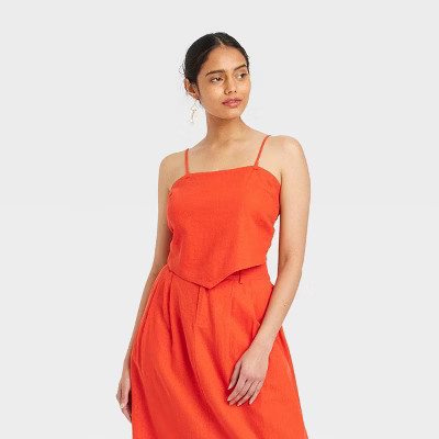 Women's Tie Back Tank Top - A New Day™ Red S | Target