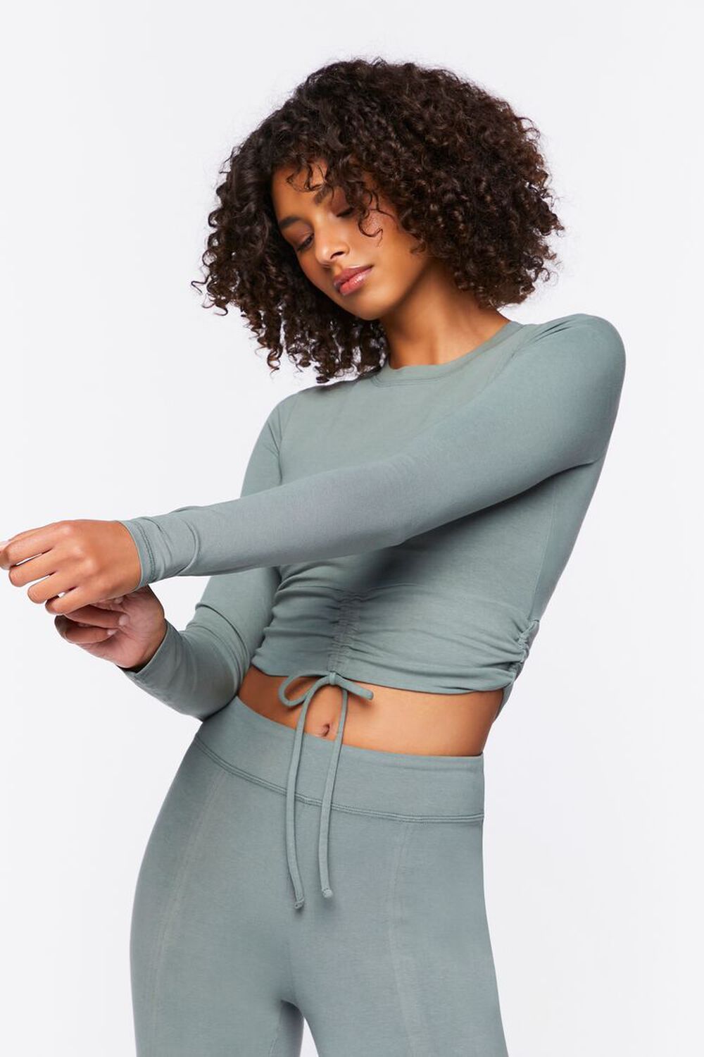 Active Ruched Drawstring Crop Top | Forever 21 (US)