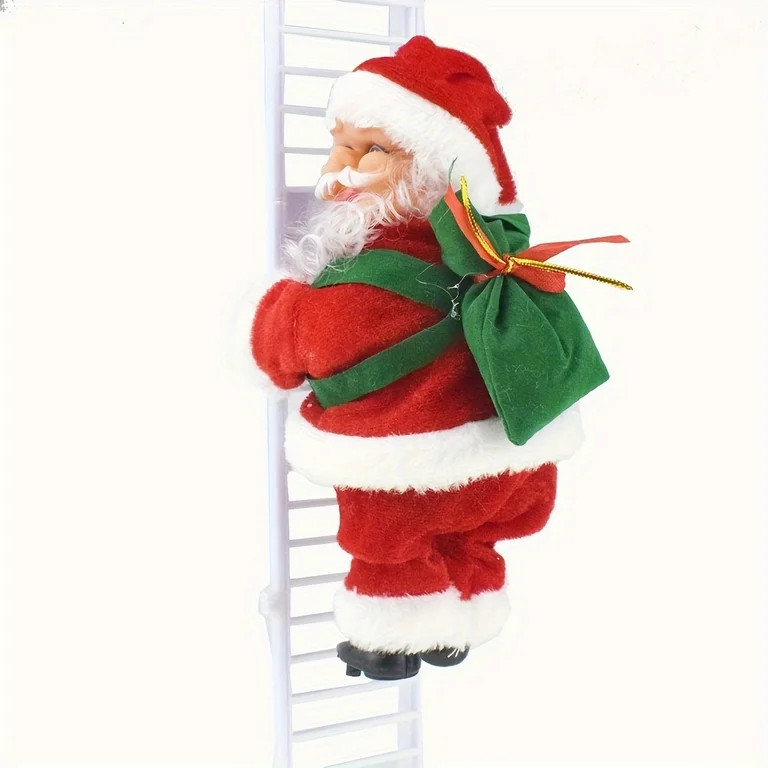Santa Claus Singing & Climbing Ladder Decoration Set - Battery-Powered, Perfect for Christmas Tre... | Walmart (US)