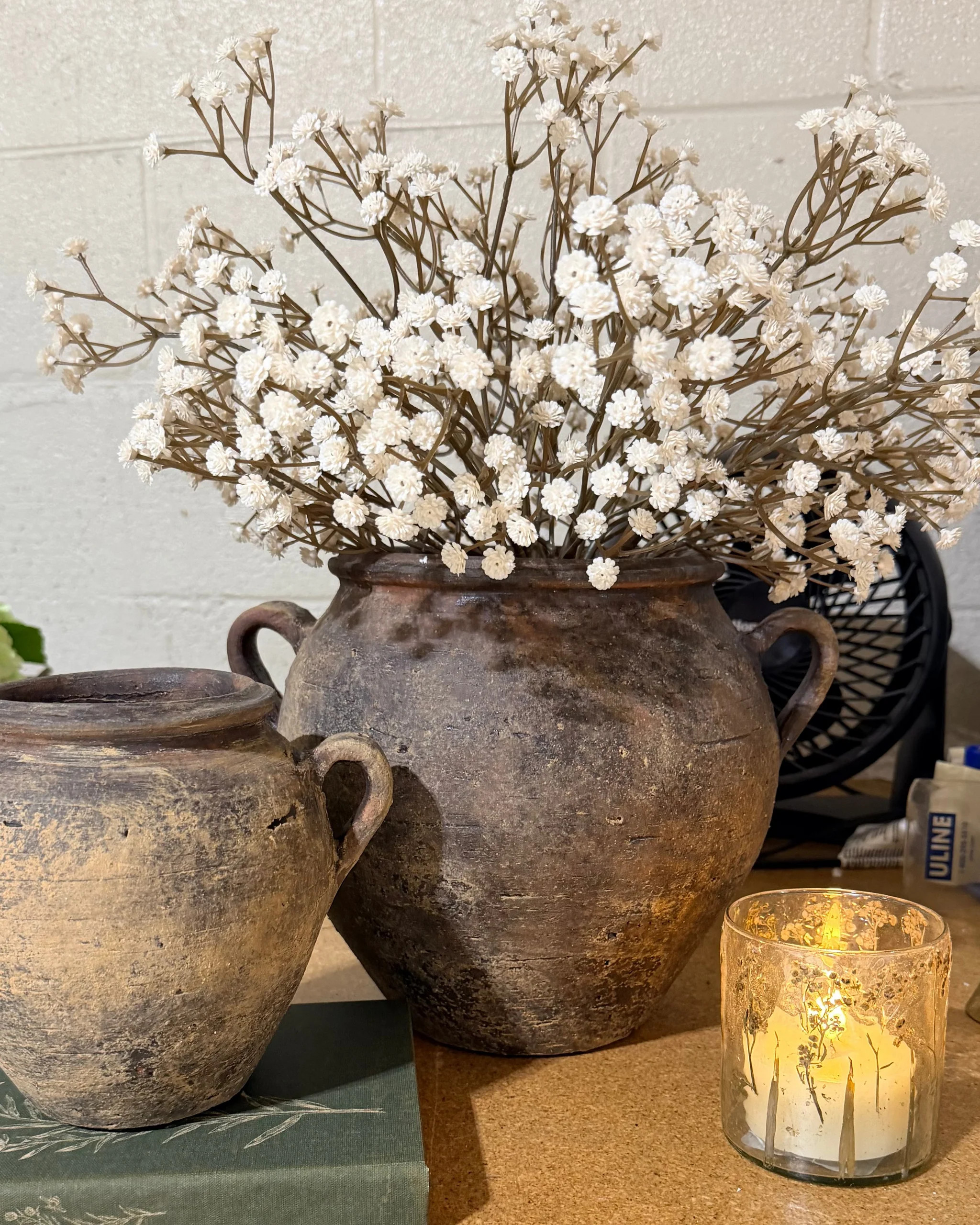 Jade Terra Cotta Handled Vase | Large | MJHome