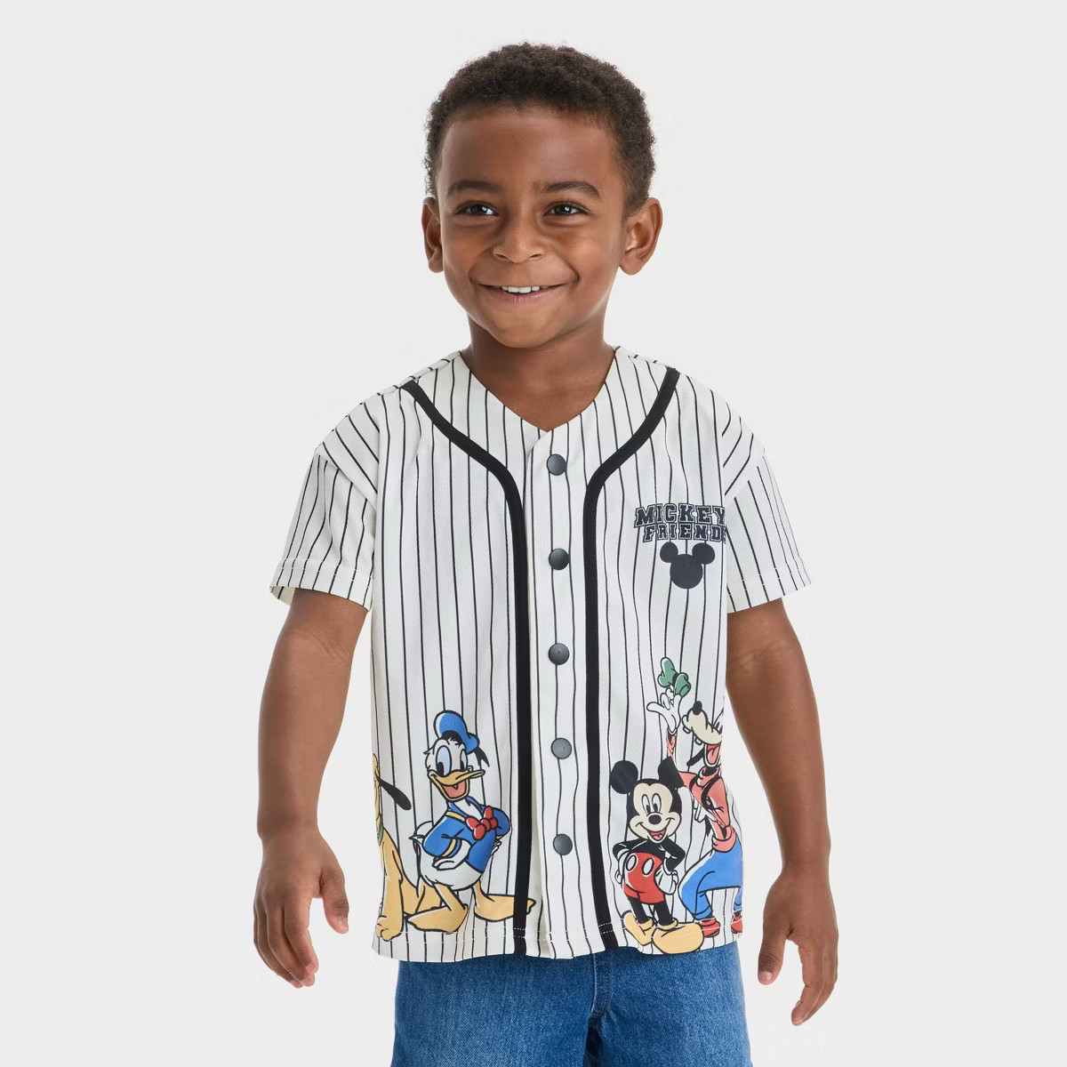 Toddler Boys' Disney Mickey & Friends Button-Down Jersey - White | Target