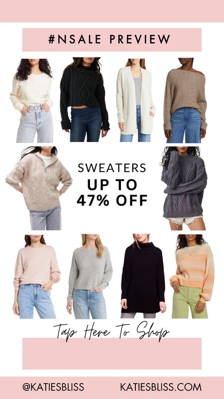 Nordstrom anniversary sale preview ❤️ sweaters up to 47% off



#LTKunder100 #LTKsalealert #LTKxNSale