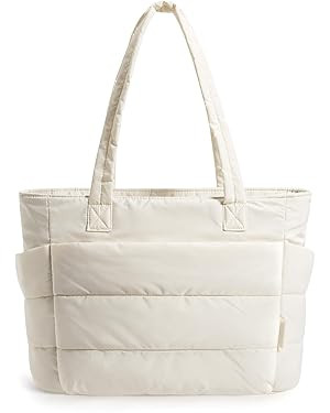 BAGSMART Tote Bag for Women, Lightweight Puffy Tote Bag with Compartments Shoulder Bag Handbag fo... | Amazon (US)