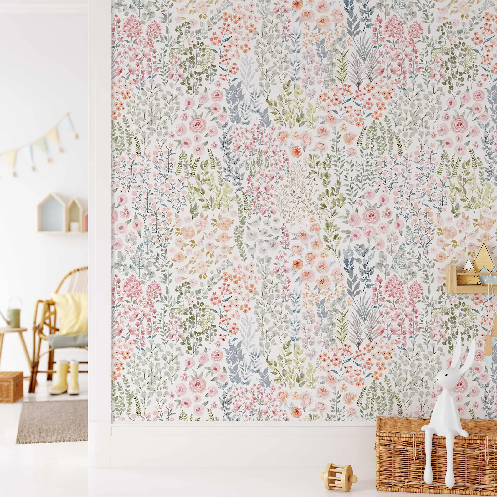 Floral Wallpaper: Spring Wildflowers - Removable Peel and Stick A296 | Etsy (Global)