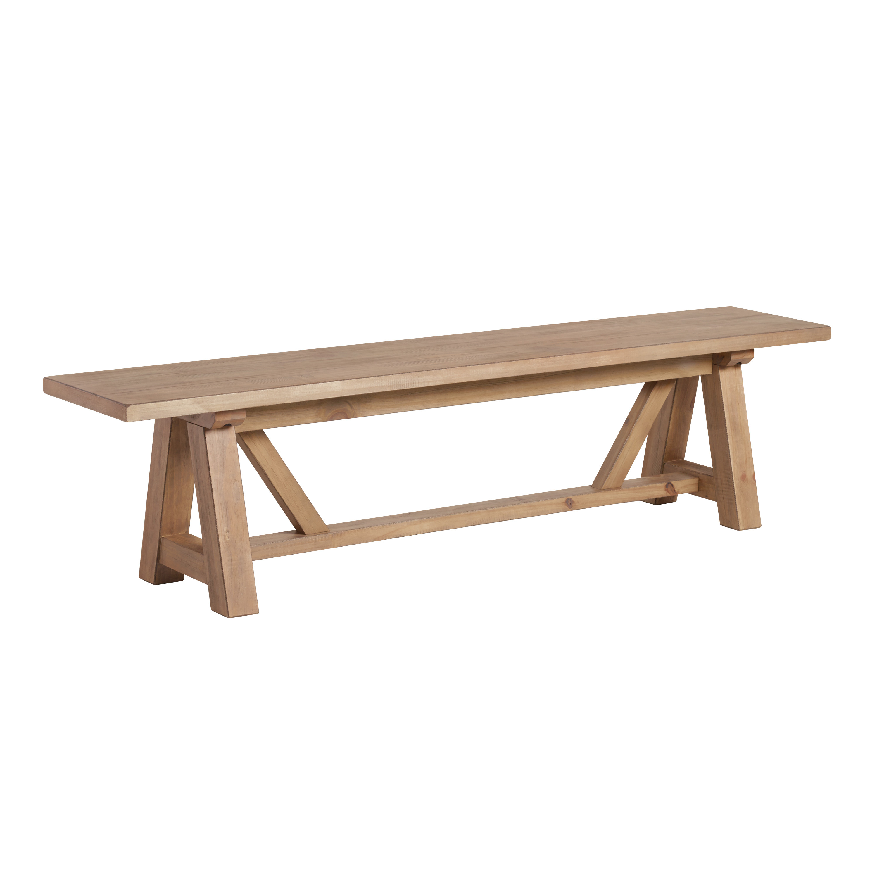 Leona Wood Farmhouse Dining Bench | World Market