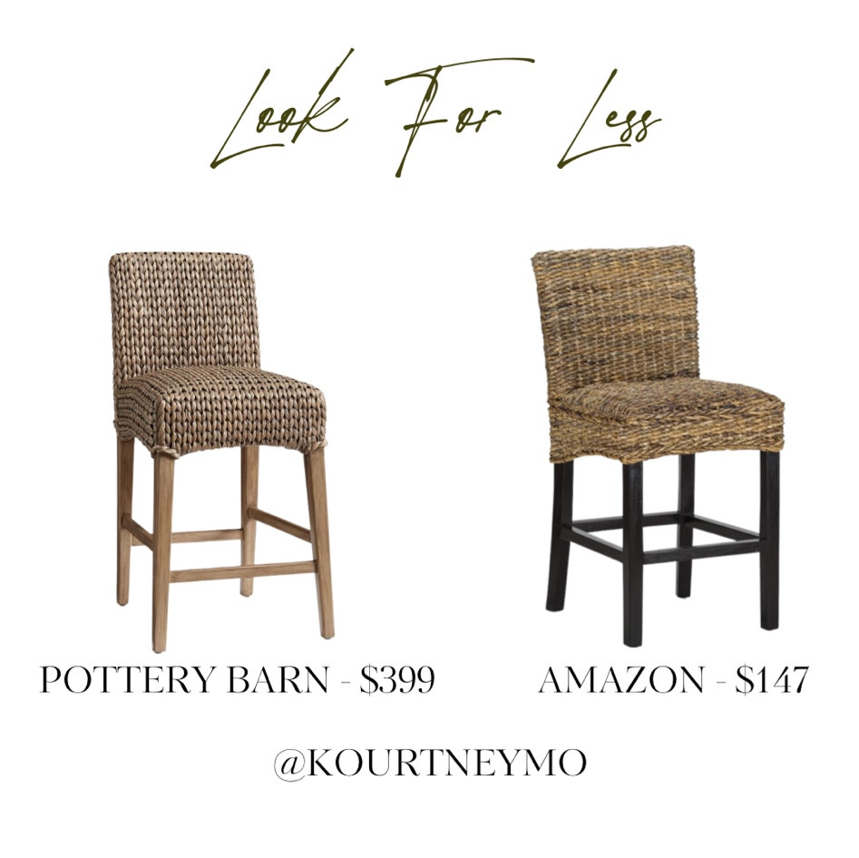 Pottery Barn dupe, wicker chairs, counter stools, neutral home, look for less, designer inspired home, Amazon finds 

#LTKhome