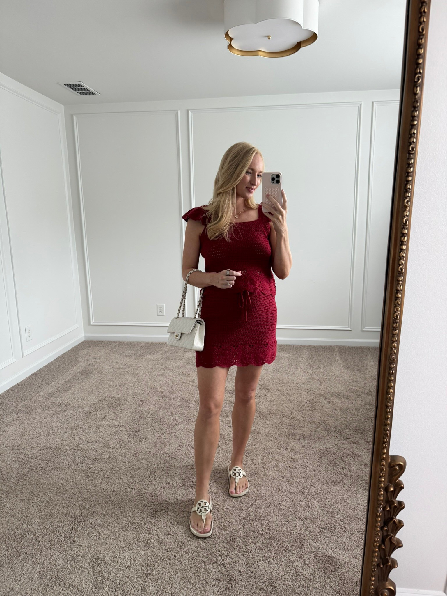 Adorable sweater skirt set from Target! This would be perfect for a vacation. Skirt is bump friendly. Wearing size medium. Summer outfits // vacation outfits // brunch outfits // shopping outfits // Target finds 

#LTKFindsUnder50 #LTKSummerEdit #LTKBump