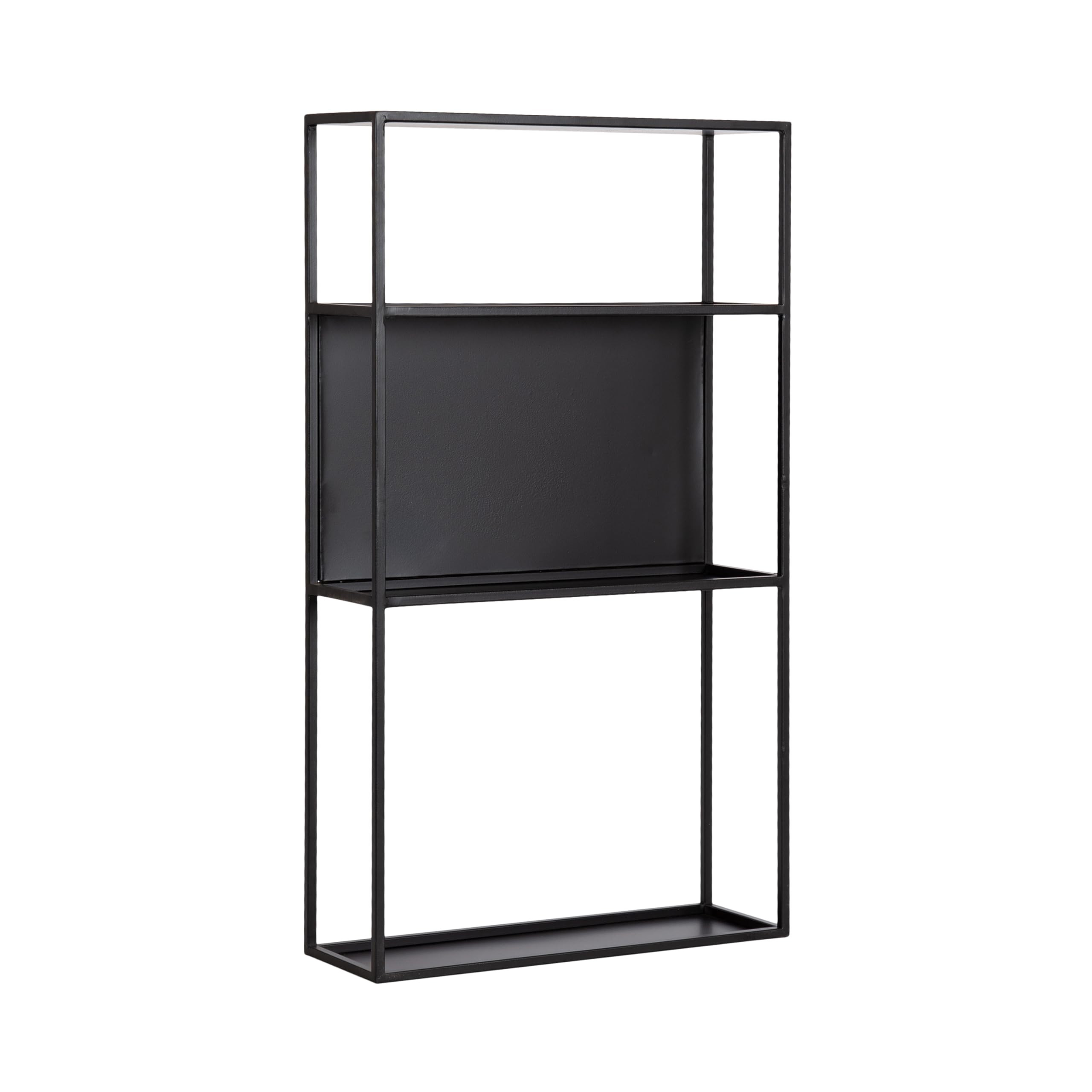 Kate and Laurel Nomi Modern Metal Bathroom Wall Shelf; 18 x 6 x 32; Black; Contemporary Sleek Tie... | Amazon (US)