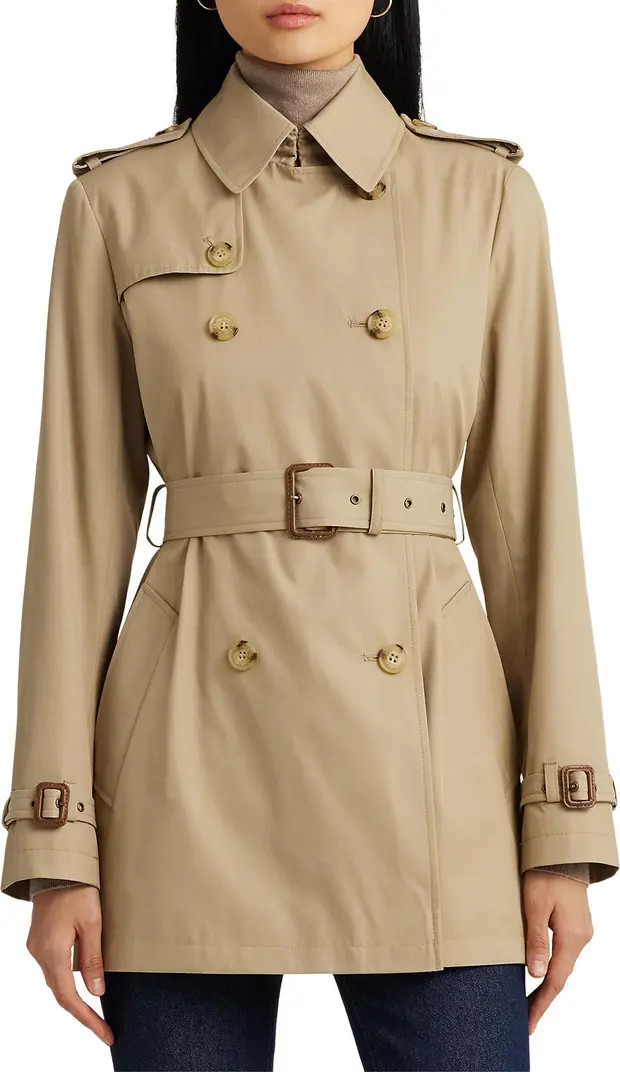 Lauren Ralph Lauren Belted Water Resistant Double Breasted Trench Jacket<br /> | Nordstrom | Nordstrom