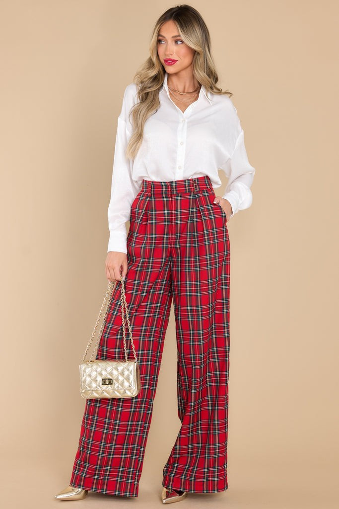 Coming Together Red Multi Plaid Pants | Red Dress 