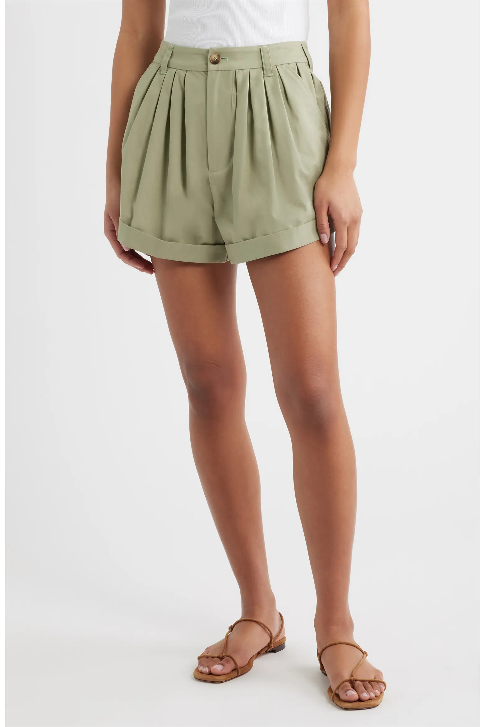 Declan Pleated Cotton Shorts (Women) | Nordstrom | Nordstrom