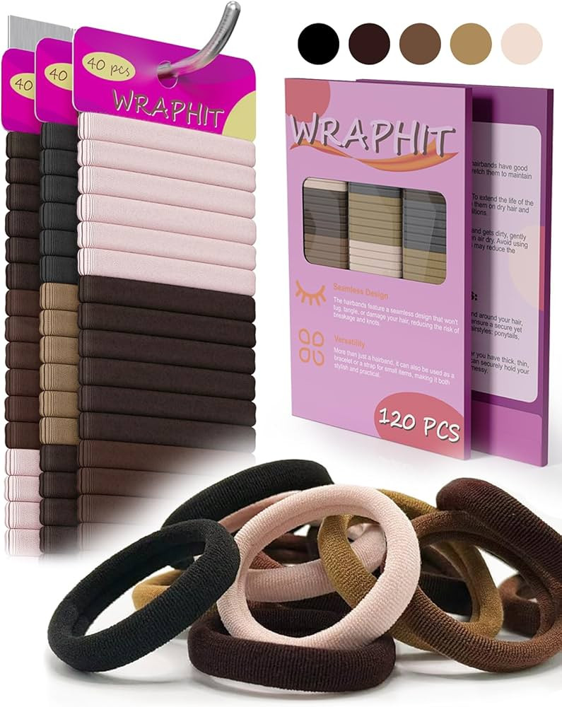 120pc Hair Ties No Damage Snag Free for Thick Hair, Seamless No Pull Elastic Ponytail Holders for... | Amazon (US)