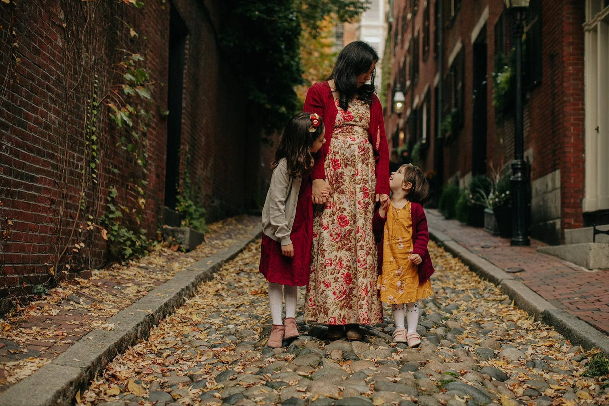 Burgundy and yellow in the streets of Boston. Another beautiful color combo for fall family photos. 

#LTKHoliday #LTKfamily #LTKkids