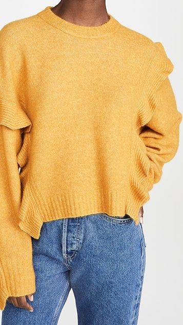 Long Sleeve Lofty Cropped Ruffle Pullover | Shopbop