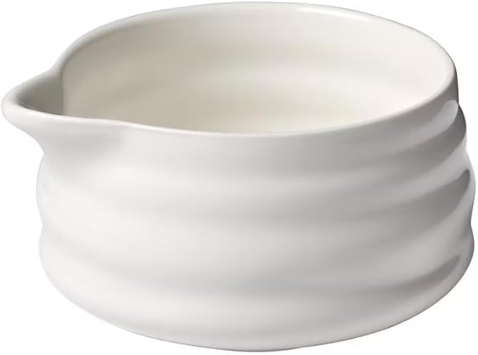 BlendWell Ceramic Matcha Bowl with Spout, White Chawan Mixing Bowl for Whisking and Pouring Match... | Amazon (US)
