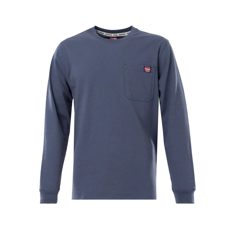 Wrangler Workwear Men's Long Sleeve Heavyweight Pocket T-Shirt, Size S-5XL (Men's and Big Men's) | Walmart (US)