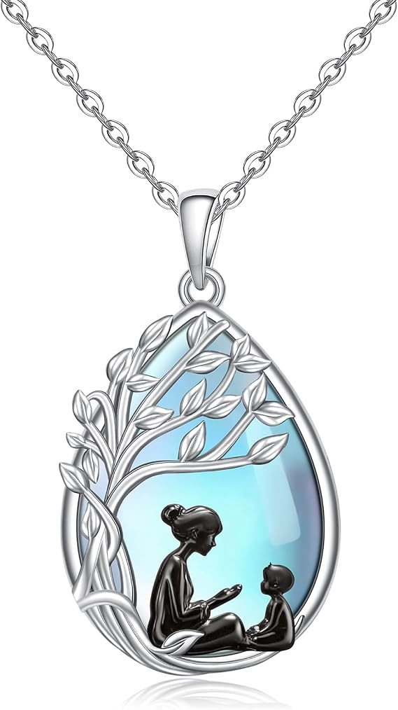 Colar de prata esterlina com pingente de árvore da vida e filho para mãe, mãe, filha, presente... | Amazon (BR)