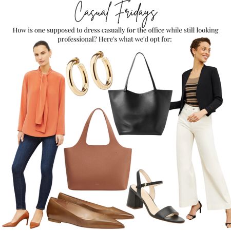 Wondering what to wear to work on casual Friday? Or is your office more casual these days, & you’re struggling to figure out what to wear? Here are some ideas! #workwear #casualfriday #officeattire #casualfridays #totebag

#LTKSeasonal #LTKworkwear #LTKstyletip