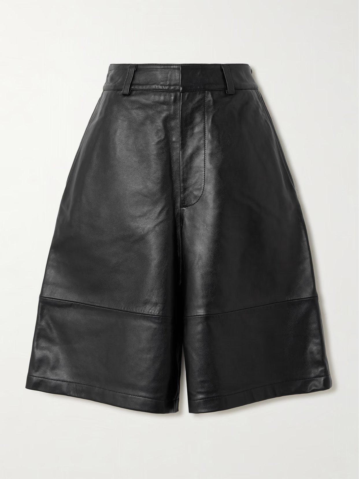 The Frankie Shop - Olivia Paneled Leather Shorts - Black | NET-A-PORTER (UK & EU)